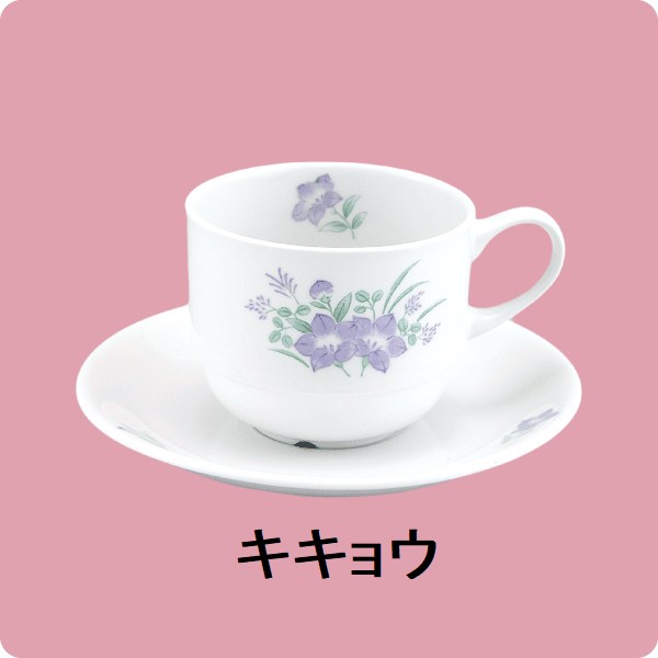 【在庫限り】ニ・48　ニ・サ48　コーヒー碗・皿（キキョウ）
