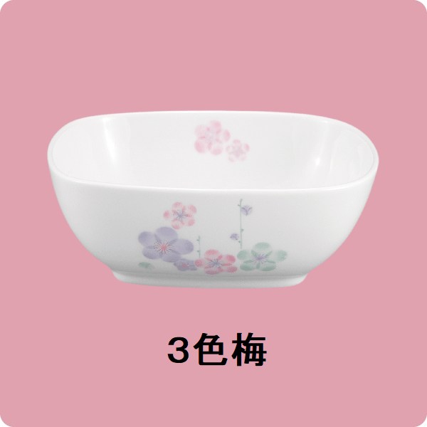 ニ・53　角小鉢　小（3色梅）