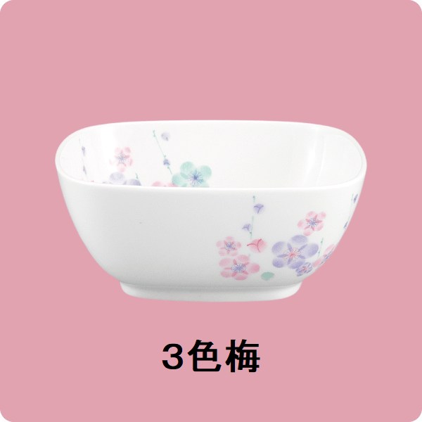 ニ・59　角小鉢　大（3色梅）