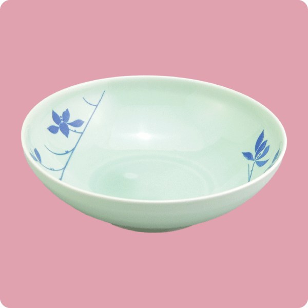 ニ･64煮物碗(身)深型（青磁・紺若葉）