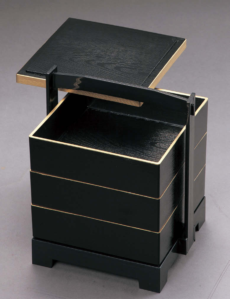 5寸木目重 黒渕金（内黒）