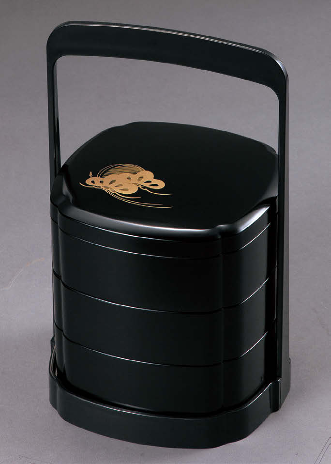 5寸木瓜重 黒 光琳松（内黒）