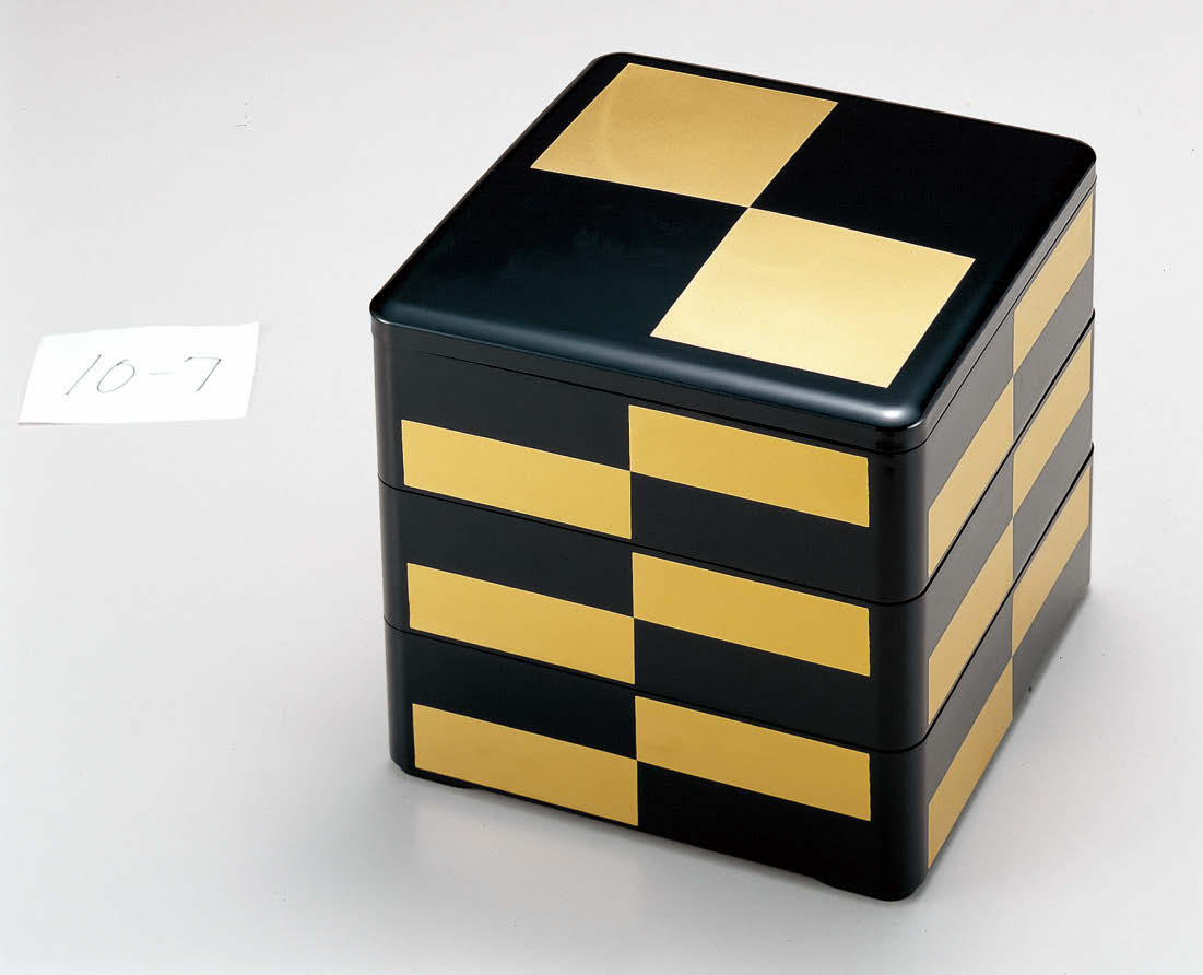 7.5寸重 黒 金市松（内黒）深型
